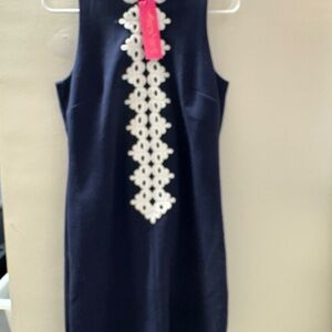 Lilly Pulitzer Navy Dress with White Lace Detail
